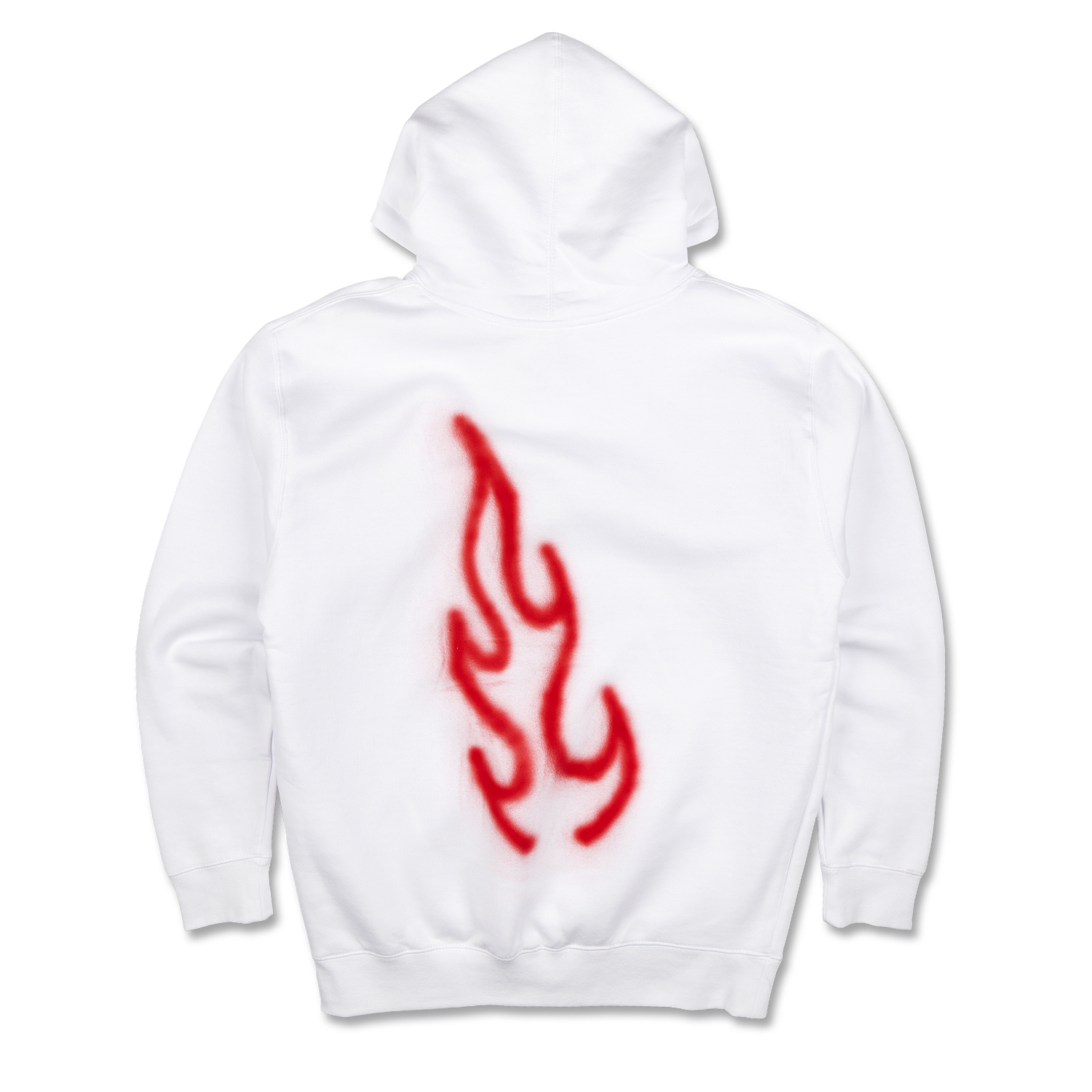 MURAL 10th Anniversary Hand Painted Flame Hoodie - White